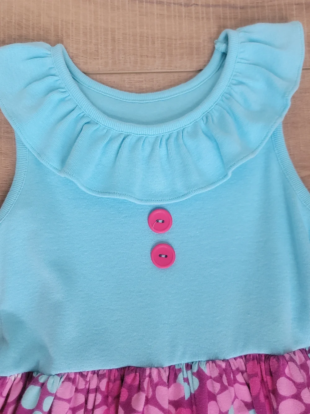 Eleanor Rose Girls Cotton Spandex Blue Purple Floral Ruffle Twirl Dress Size 4-5